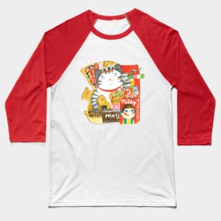 Snacky Cat Baseball T-Shirt